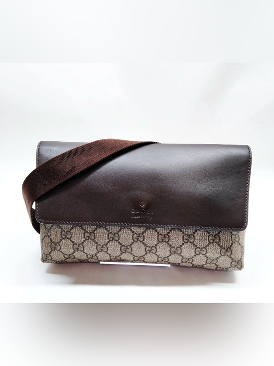 Gucci Handbags - Gucci Brown Leather & GG PVC waist Bag